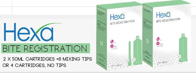 Hexa Bite Registration 50ml, Regular Set, German Made, 2 Cartridges+4 Mixing Tips - HB-0001