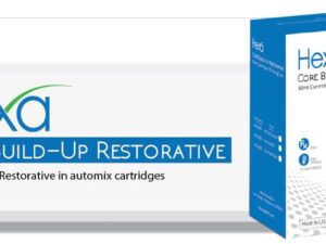 Hexa Temp Core Build-Up Restorative 50ml, 1 Cartridge+10 Mixing Tips, WHITE/Opaque - HCB-0001