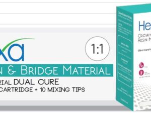 Hexa Temp Crown & Bridge Material 1:1 Ratio 50ml,  1 Cartridge+10Mixing Tips, A1 - HT-0001