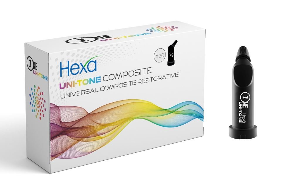 Hexa Dental One Shade Universal, Uni-Tone Composite, Restorative, 20 X 0.28gm Universal Unidose Compules (CU-2011)