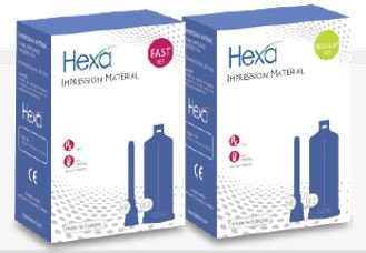 Hexa Dental Impression Material, SuperLight Body Set, Regular Set, 2 X 50ml Cartridges + 6 Mixing Tips (HS-5001)