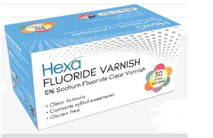 Hexa Dental Varnish, 5% Sodium Fluoride Varnish Mint Flavor 0.4ml , 50/Pk (HV-4001)