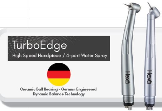 Hexa High Speed Handpeice Push Button Standard Head 4-Holes ( 1-Year Warranty)