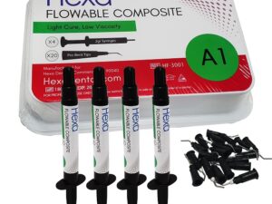Hexa Flowable Composite Light Cure , Low Viscosity, Kit 4 Syringes, A1, HF-3001