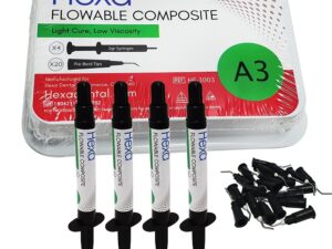Hexa Flowable Composite Light Cure , Low Viscosity, Kit 4 Syringes, A3, HF-3003