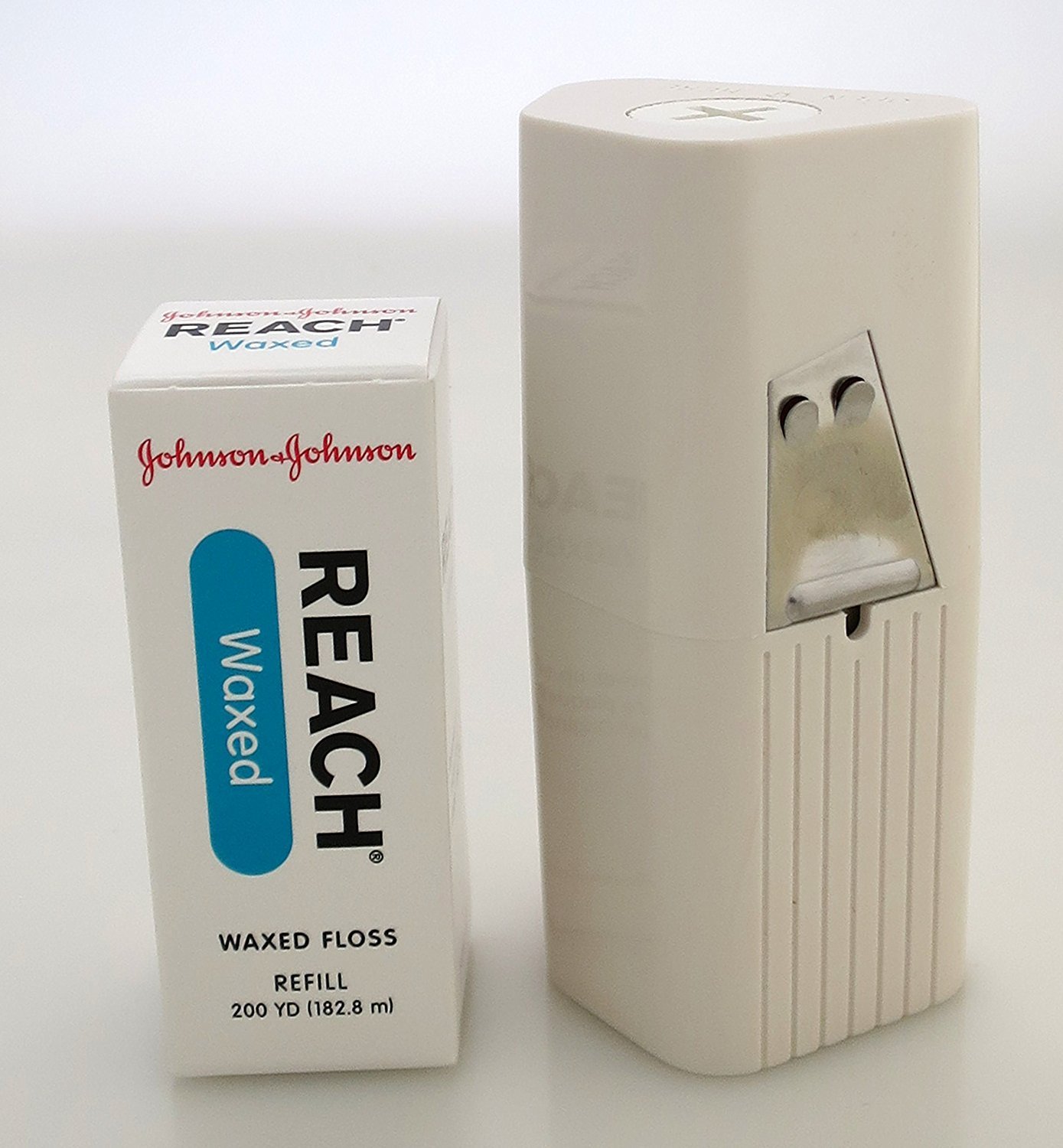 J&J REACH DENTAL FLOSS - PROFESSIONAL SIZE - Dental Floss, Waxed, 200 yds + 1 Dispenser