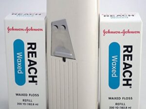J&J REACH DENTAL FLOSS - PROFESSIONAL SIZE - Dental Floss, Waxed, 200 yds + 1 Dispenser