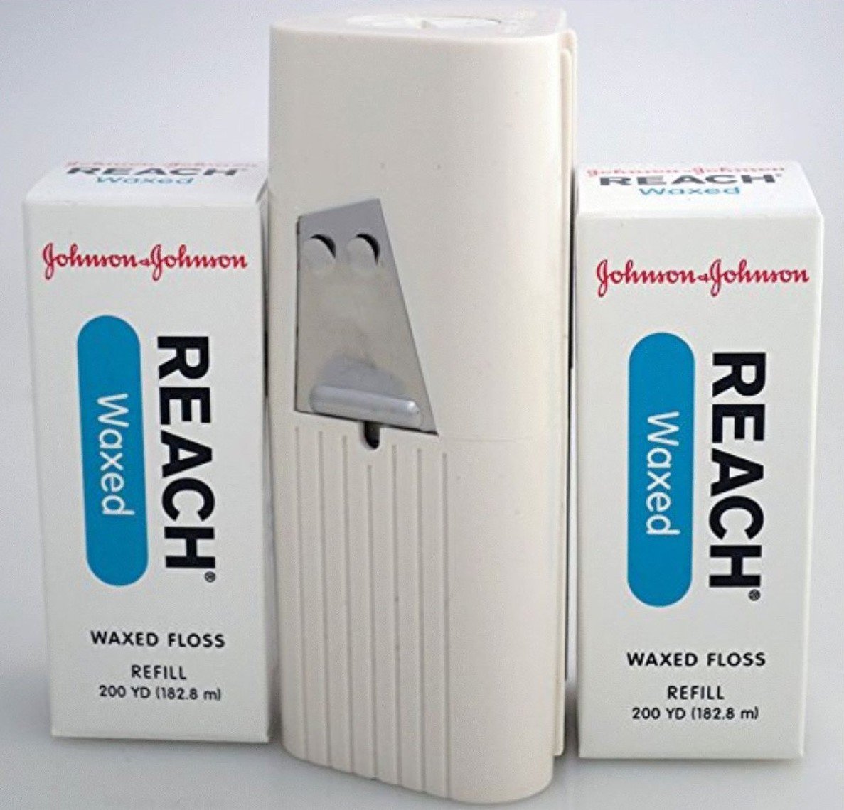 J&J REACH DENTAL FLOSS - PROFESSIONAL SIZE - Dental Floss, Waxed, 200 yds + 1 Dispenser