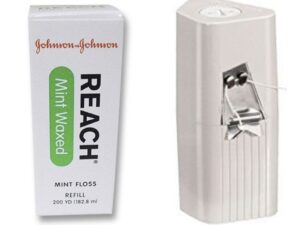 J&J REACH DENTAL FLOSS - PROFESSIONAL SIZE - Dental Floss, Mint Waxed, 200 yds + 1 Dispenser