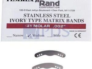 Stainless Steel Ivory Type Matrix Bands, 12/Pkg - #1 Molar Medium .002