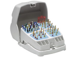 Jordco EndoRing FileCaddy kit: 1 FileCaddy assembly, 12 foam inserts (6 blue, 6 yellow).