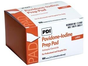 PDI Povidone-Iodine Prep Pad Large 100 Pads / Box
