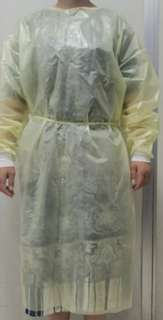 Cypress Protective Procedure Gown One Size Fits Most Yellow NonSterile Disposable GOWN, ISOLATION PP+PE YLW (10/BG)