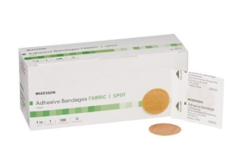 Mckesson Adhesive Spot Bandage McKesson 1 Inch Fabric Round Tan Sterile