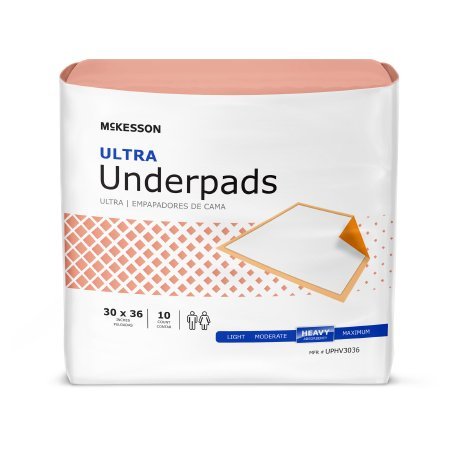 McKesson Super Underpads Heavy Absorvency 10 per bag / 10 per case