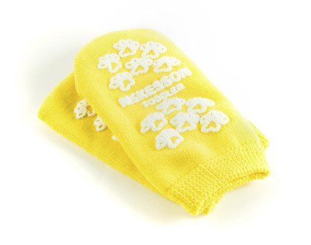 Slipper Socks McKesson Terries™ Toddler Yellow Above the Ankle 1/Pair