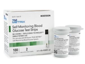 Blood Glucose Test Strips McKesson TRUE METRIX® 100 Test Strips per Box 06-R3051-41