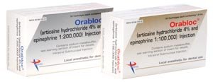 ORABLOC PIERREL PHARMA ORABLOC®-ARTICAINE ANESTHETIC - 1 box 1:100,000, 1.8mL