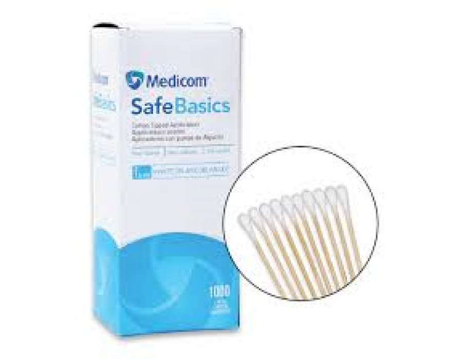 MEDICOM COTTON TIP APPLICATOR - Cotton Tip Applicator, 6", Non-Sterile, 1000/bg