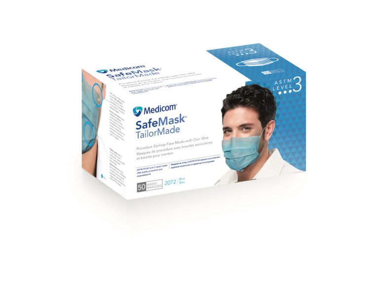 MEDICOM SAFE+MASK® TAILORMADE™ PROCEDURE EARLOOP MASK, ASTM Level 3