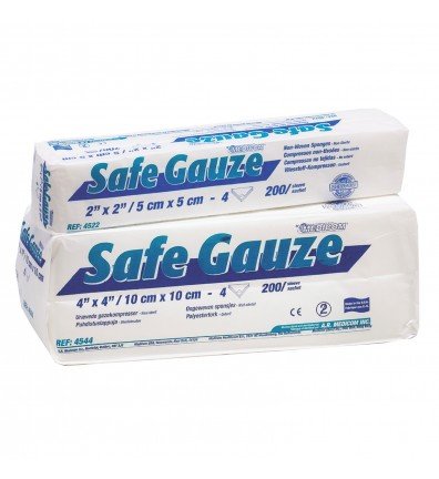 MEDICOM SAFEGAUZE® SPONGES - Sponge, 2" x 2", 4-Ply Non-Woven, Non-Sterile, 200/slv, 25slv/cs
