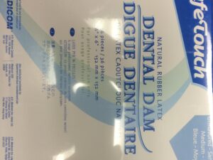 Medicom Dental Dam, 6" x 6" (152mm x 152 mm), Medium Gauge, Unscented, Blue, 36bx