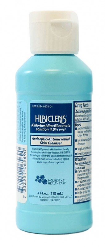 Molnylycke Hibiclens Antiseptic Antimicrobial Skin Cleanser 4 oz Single Bottle