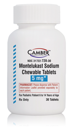 Camber Montelukast Sodium Chewable Tablets, 5 mg, 30 Tablets