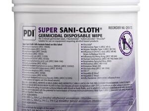 PDI Super Sani-Cloth Disinfecting wipes LARGE 6" x 6-3/4" 160/canister