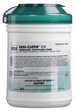 PDI Sani-Cloth HB large 6" x 6-3/4" 160/canister