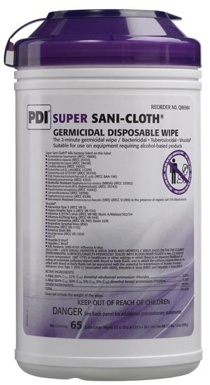 PDI Super Sani-Cloth x-large 7.5" x 15" 65/canister
