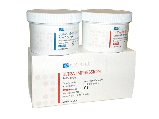 PacDent Type O Putty - 2 x 300 ml jars (1 base, 1 catalyst), Regular Set
