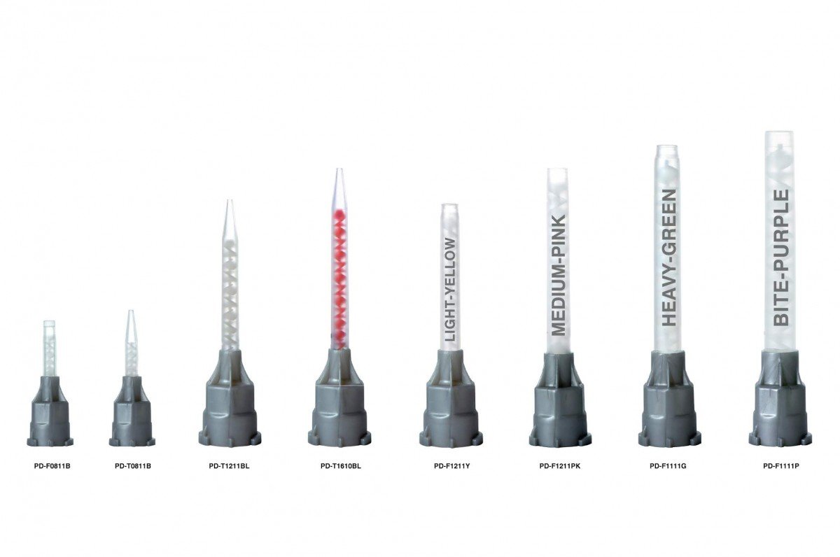 PacDent iMix® Grip™ Mixing Tips - PD-T1211BL-25 1:1. Taper End, blue label, 25 per pack compares to MixPac® blue mixing tip