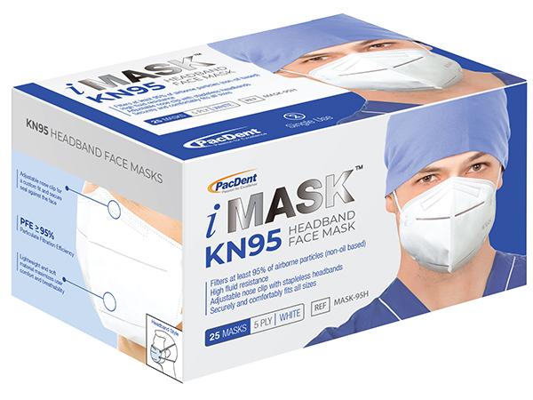 Pac-Dent IMask™ Premium KN95 Face Masks, Headloop, 25 pcs/Box