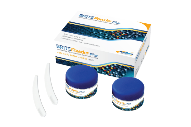 PacDent 1 x Brite Power Plus Kit: 2 x 20 ml jars powder, 2 x measuring scoops, 1x instruction