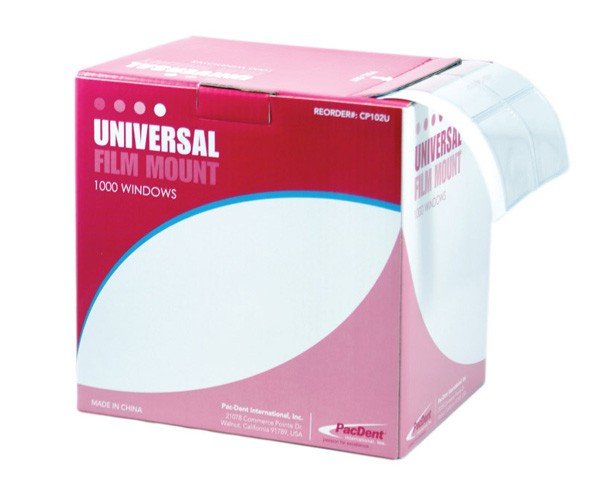 PacDent Plastic Pocket X-Ray Film Mounts - 1 write-on, Pink package