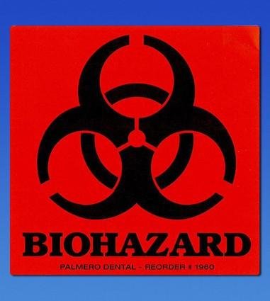 Palmero Healthcare  Biohazard Warning Labels - 100/roll