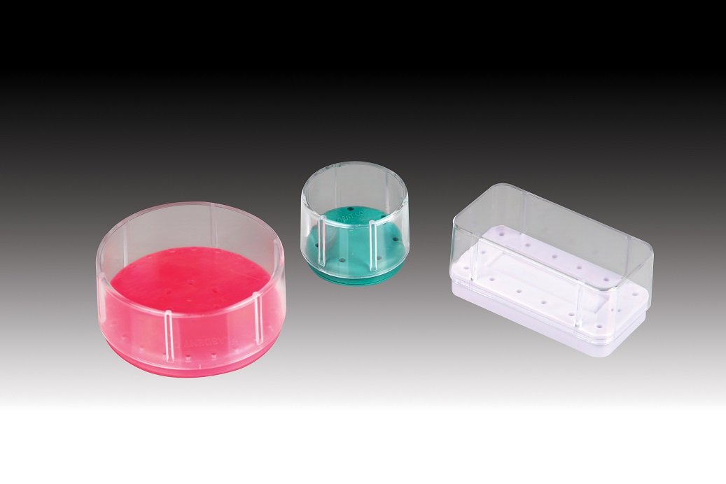 Plasdent RECTANGULAR BUR BLOCK (Capacity: 14,Diameter: 3" x 1½" x ½" ) - WHITE