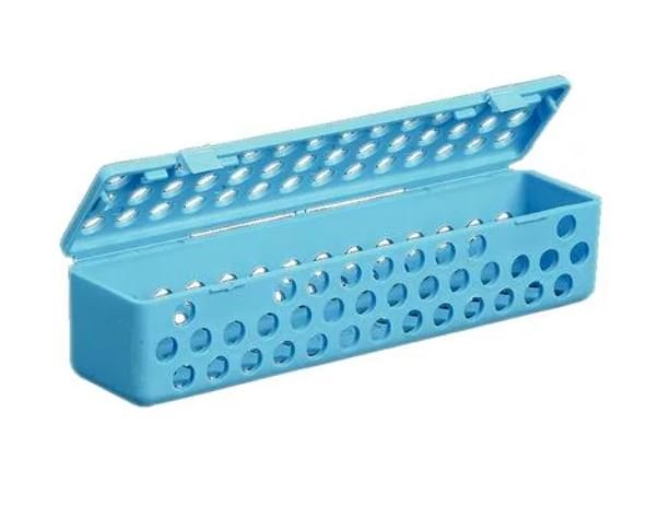 PLASDENT INSTRUMENT STERI CONTAINER, 8'' x 1 3/4'' x 1 3/4'': AUTOCLAVABLE TO 250 DEGREES F - YELLOW