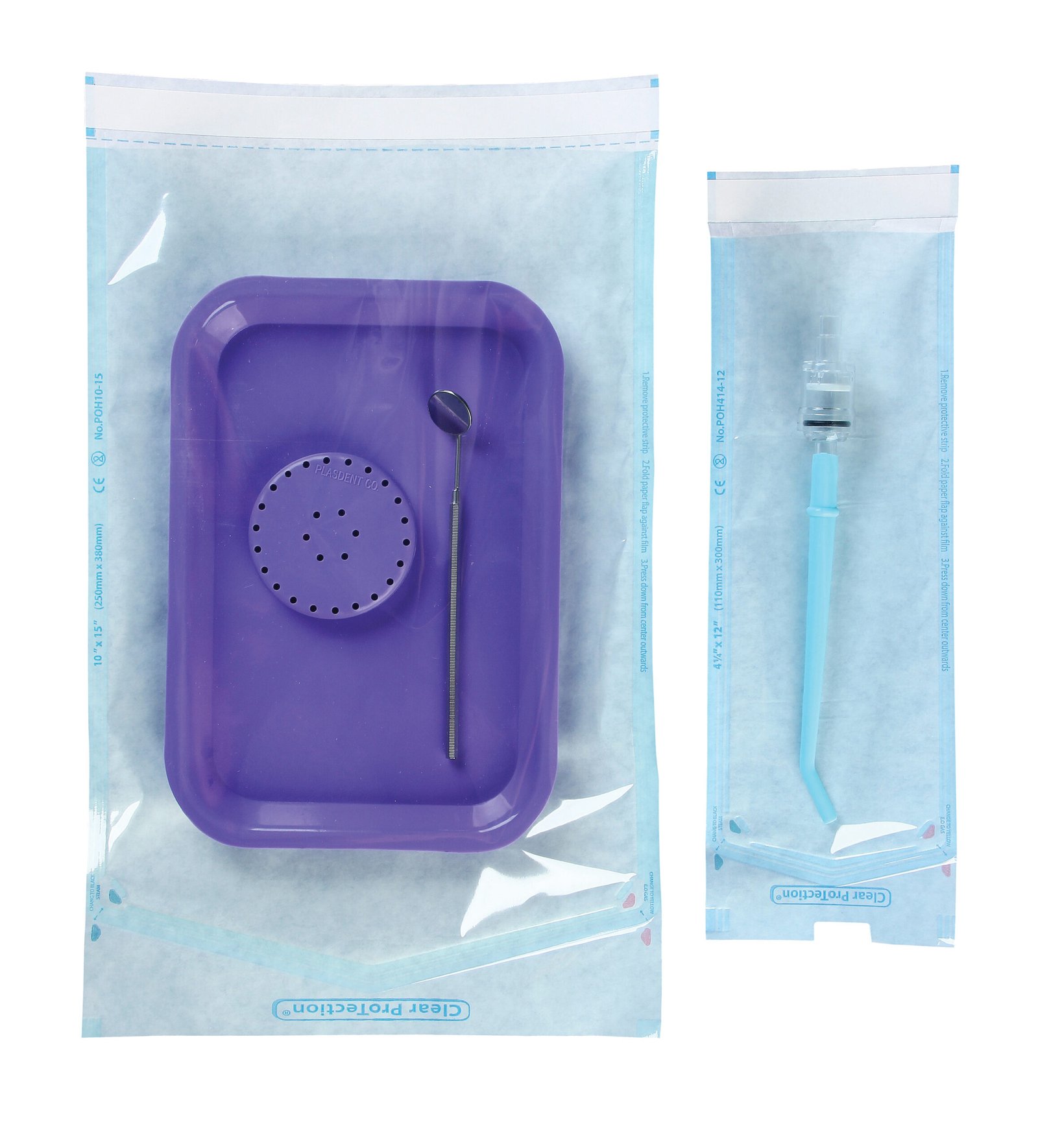 Plasdent AUTOCLAVE POUCHES 10" x 15 ", Dual Indicator (100pcs/box)