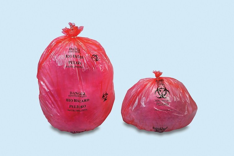 Plasdent  10 AG BIO HAZARD WASTE BAG, Red (250pcs/box)