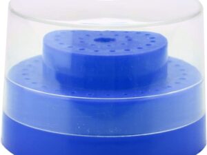 Plasdent Round 2-Tier Bur Block, Blue, Standard Lid