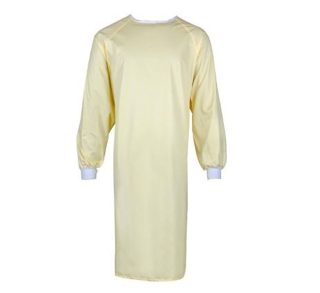 Plasdent Poly supreme REUSABLE Isolation Gowns, Ties at Neck and Waist - One Size Fits Most , Yellow 1 / Bag