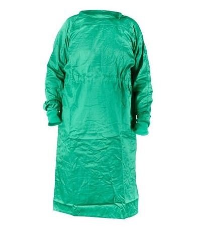 Plasdent Poly supreme REUSABLE Isolation Gowns, Ties at Neck and Waist - One Size Fits Most , Green 1 / Bag
