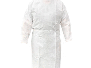 Plasdent Poly supreme REUSABLE Isolation Gowns, Ties at Neck and Waist - One Size Fits Most , White 1 / Bag 