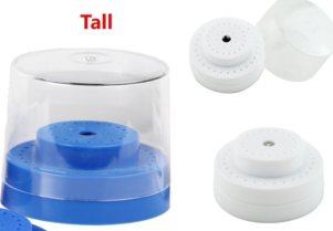 Plasdent Round 2 Tier Bur Block, White, Tall Lid