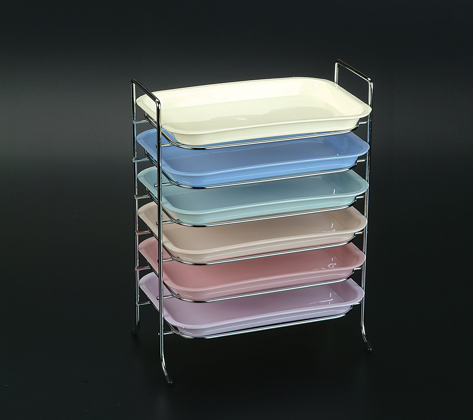 Plasdent TRAY RACK, Chrome, for size F Tray (10"W x 6¼"D x 13"H) Capacity : 6