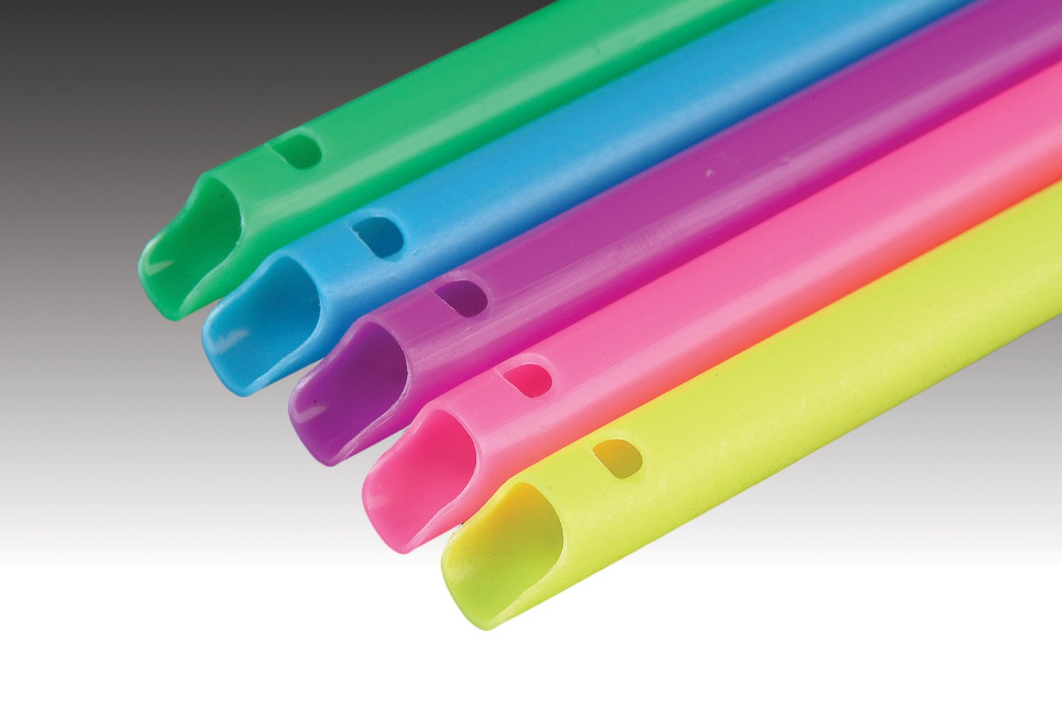 Plasdent HI-VAC™ MULTI COLORS ORAL EVACUATOR, Assorted 5 Neon Colors - 100 pieces per bag