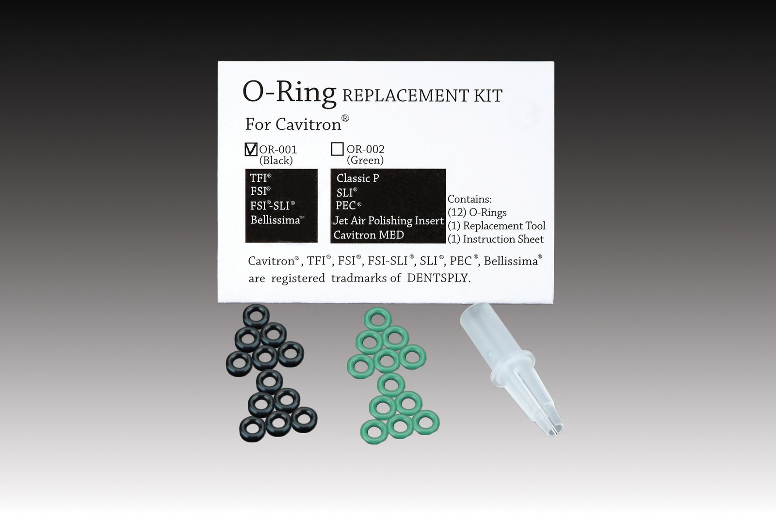 Plasdent O-RING REPLACEMENT KIT, Black, for Cavitron, (12 O-Rings/bag)