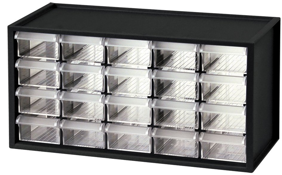 Plasdent 20-Drawer Unit - White Frame (14 ⅞"W x 7 ⁴⁄₈"H x 6 ⅛"D)